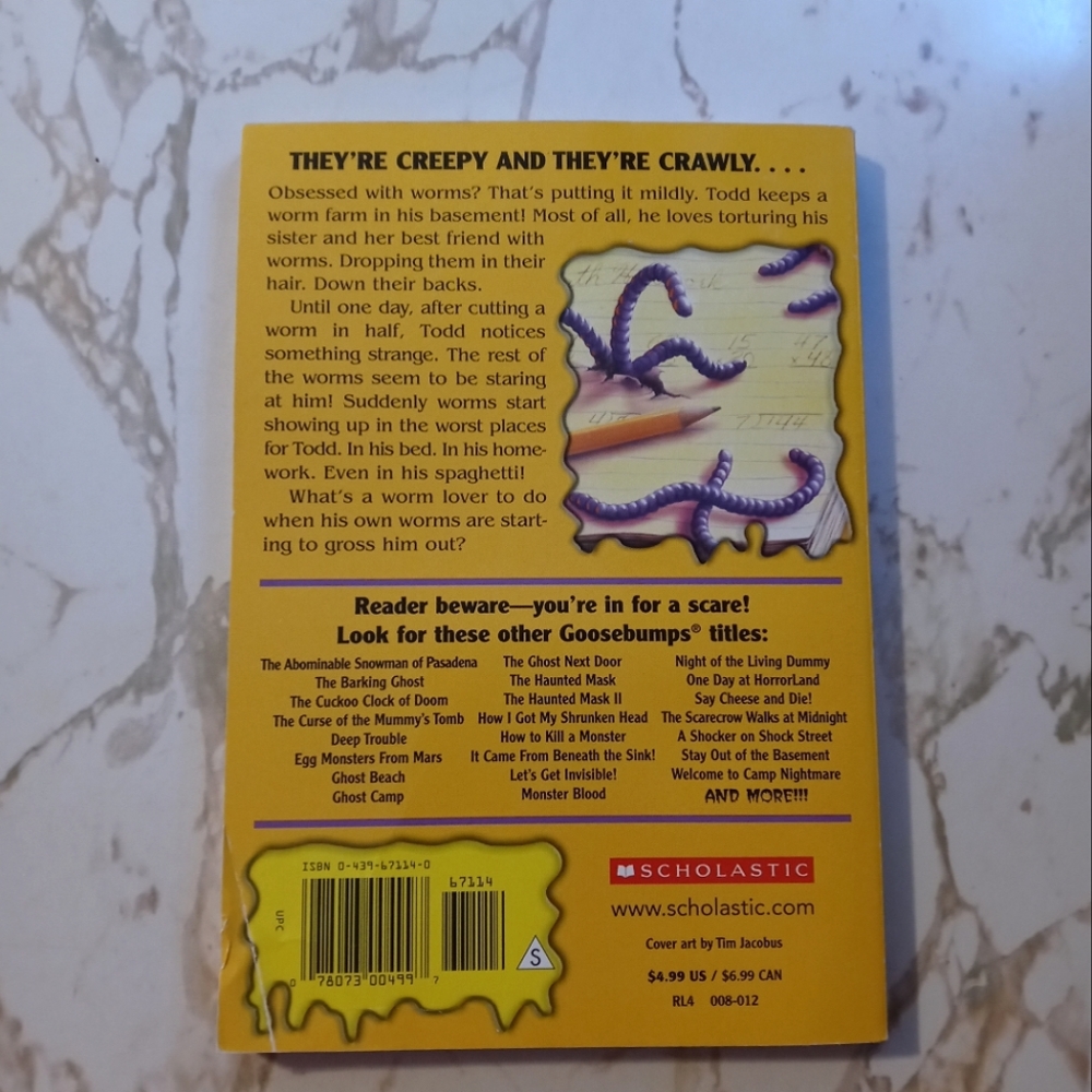 Goosebumps go eat worms! Paperback book - Picture 2 of 3